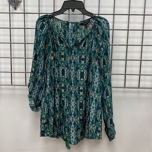 Dora Landa 100% Printed Silk Blouse